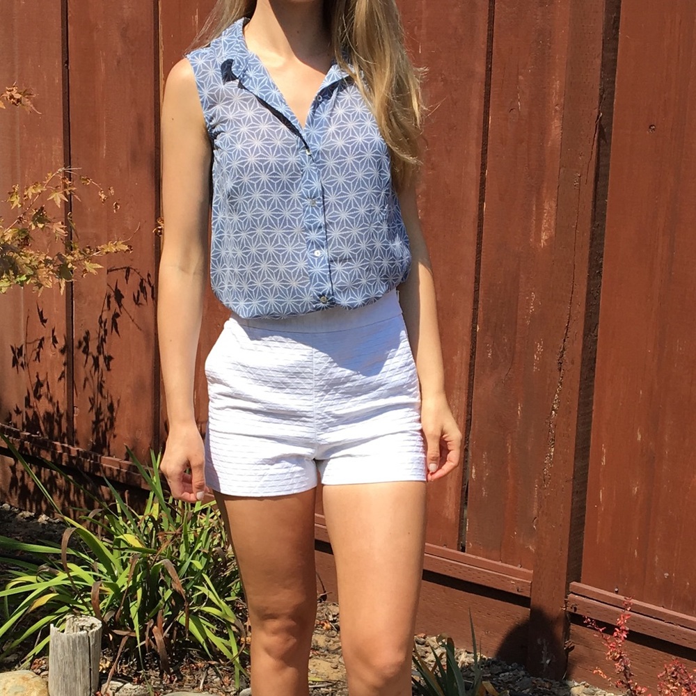 High-Waist White Women's Shorts